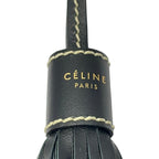 Celine Key Holder Black Tassel Long Leather Keychain — view 3