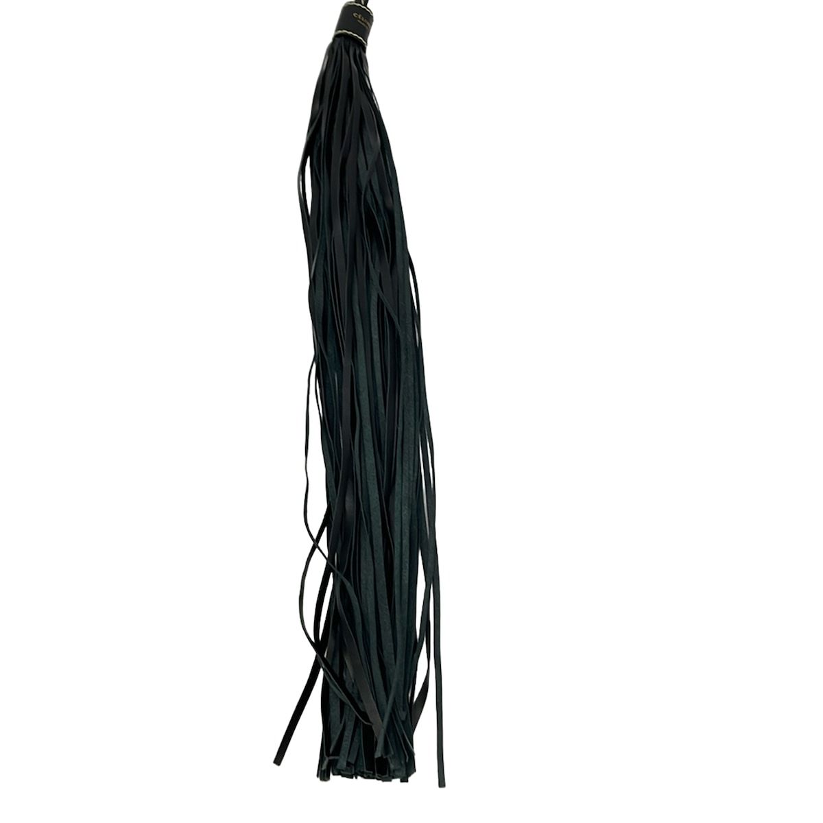 Celine Key Holder Black Tassel Long Leather Keychain — view 4