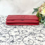 Chanel Chain Wallet Jumbo CC Logo Caviar Leather Red Shoulder Bag — view 8