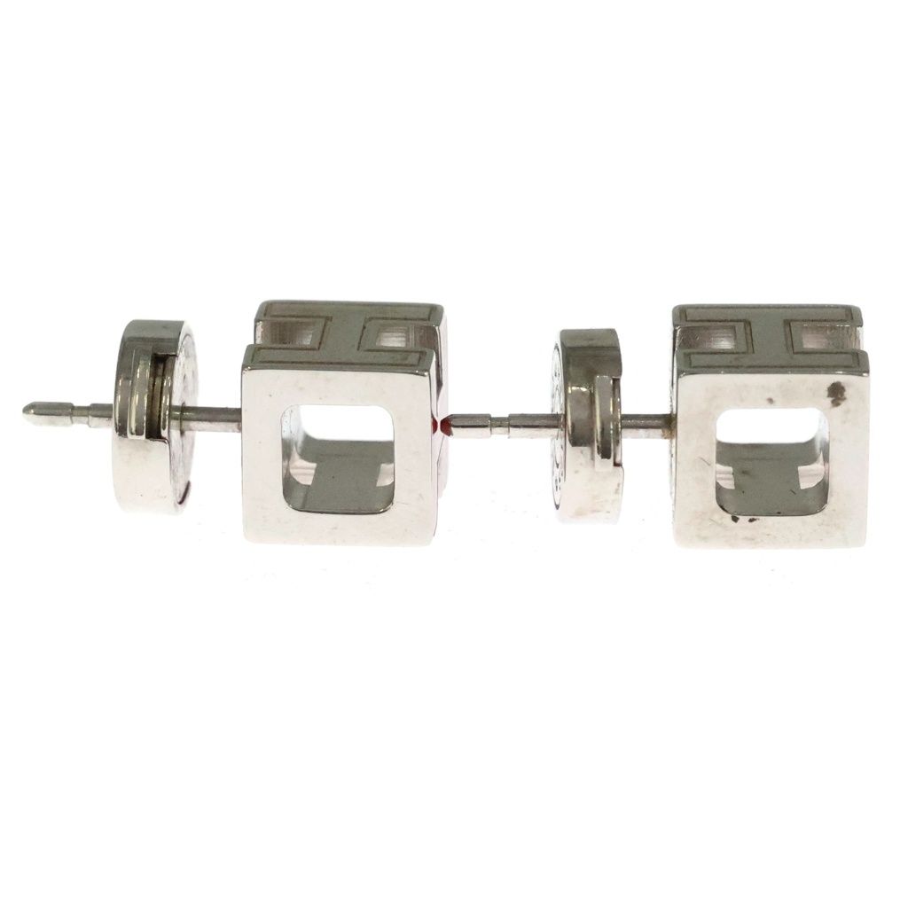 Hermes H Cube Earrings Silver — view 3