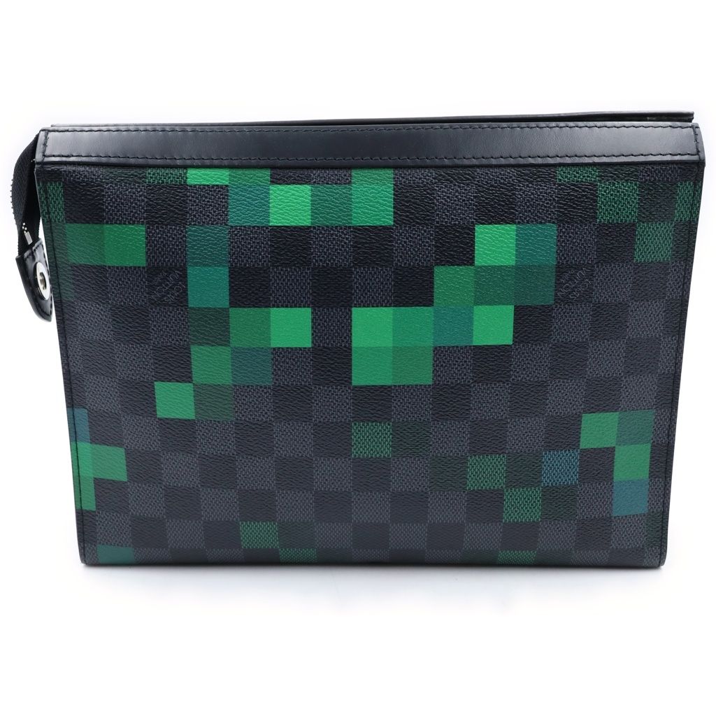 Louis Vuitton Damier Graphite Pi Creasing le Pochette Voyage MM Clutch Black — view 2