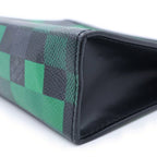 Louis Vuitton Damier Graphite Pi Creasing le Pochette Voyage MM Clutch Black — view 5