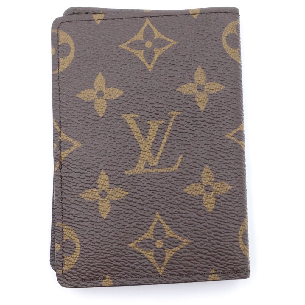 Louis Vuitton Monogram Pocket Organizer Card Case Business Leather Brown — view 2