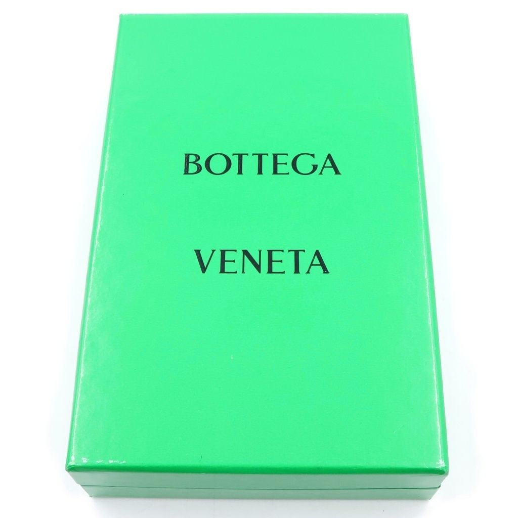 Bottega Veneta Maxi Intrecciato Zip Around Wallet Card Case Black Leather — view 6
