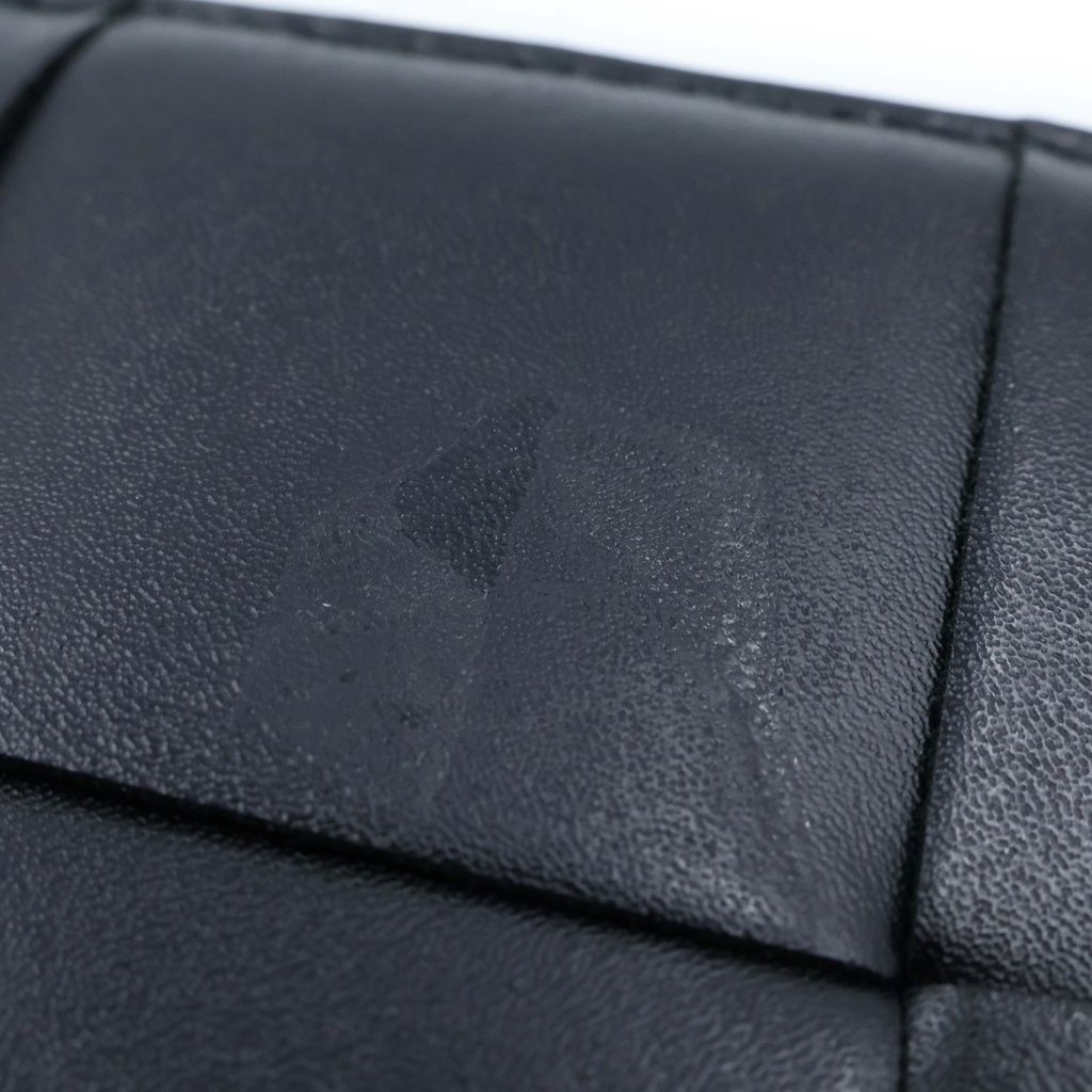 Bottega Veneta Maxi Intrecciato Zip Around Wallet Card Case Black Leather — view 5