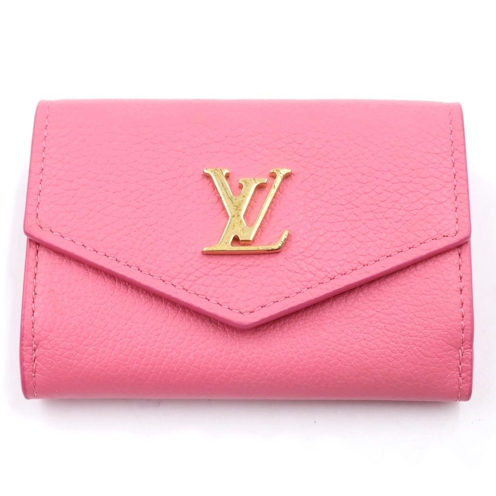 Louis Vuitton Portefeuille Lock Mini Trifold Wallet Compact Punch Pink