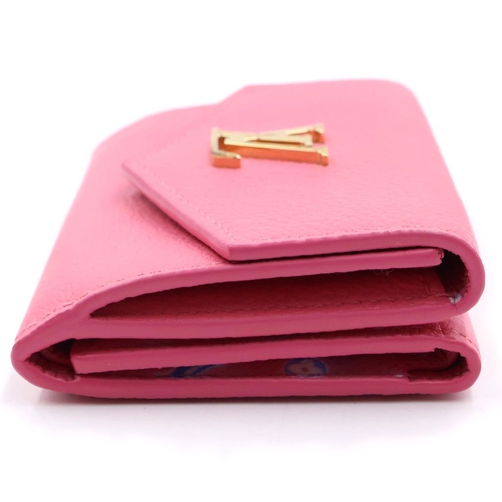 Louis Vuitton Portefeuille Lock Mini Trifold Wallet Compact Punch Pink — view 3