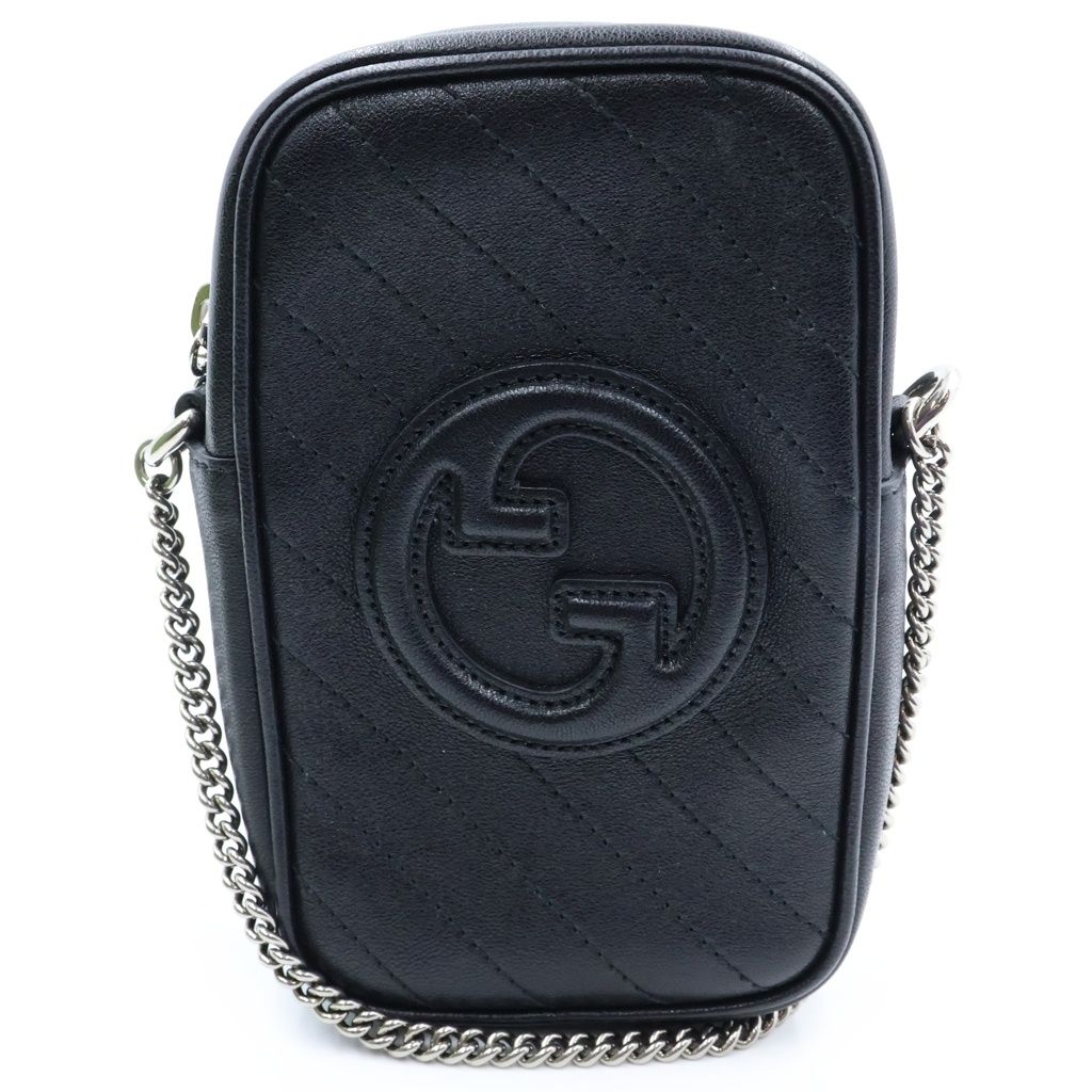 Gucci Blondie Mini Chain Shoulder Bag Leather Black