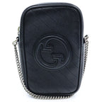 Gucci Blondie Mini Chain Shoulder Bag Leather Black