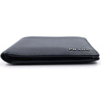 Prada Bifold Wallet Triangular Plate Leather Compact Black — view 3