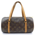 Louis Vuitton Monogram Handbag Brown Leather Gold