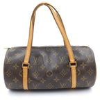 Louis Vuitton Monogram Handbag Brown Leather Gold — view 2