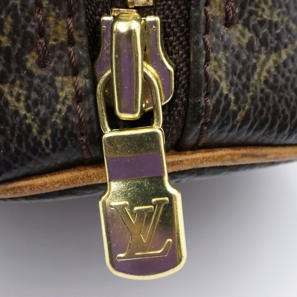 Louis Vuitton Monogram Handbag Brown Leather Gold — view 6