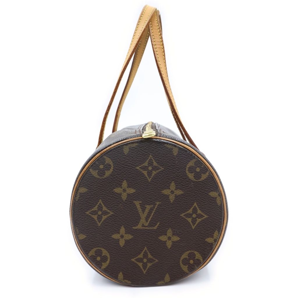 Louis Vuitton Monogram Handbag Brown Leather Gold — view 3