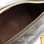 Louis Vuitton Monogram Handbag Brown Leather Gold — view 7