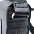 Celine Triomphe Shoulder Bag Leather Brown Black — view 6