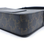 Celine Triomphe Shoulder Bag Leather Brown Black — view 5