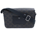 Celine Triomphe Shoulder Bag Leather Brown Black