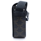 Celine Triomphe Shoulder Bag Leather Brown Black — view 3