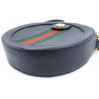 Gucci Ophidia GG Mini Round Shoulder Bag Black Canvas Leather — view 5