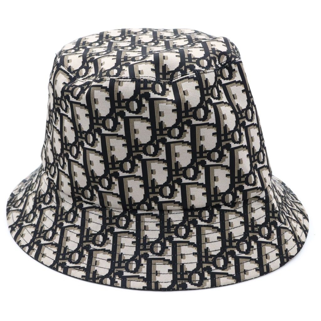 Dior Oblique Reversible Bucket Hat Black Beige — view 3