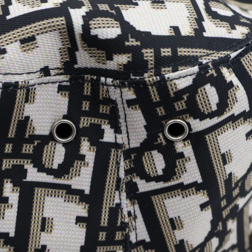 Dior Oblique Reversible Bucket Hat Black Beige — view 8