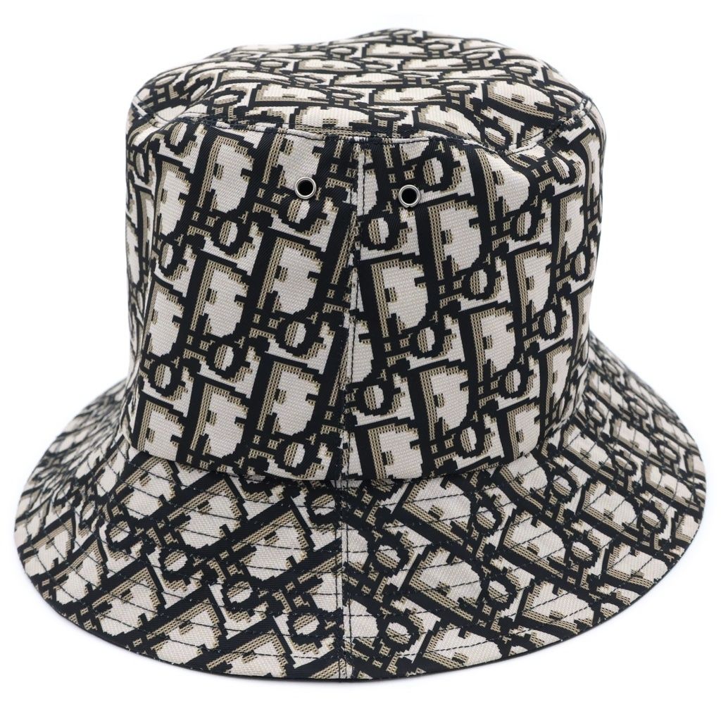 Dior Oblique Reversible Bucket Hat Black Beige — view 4