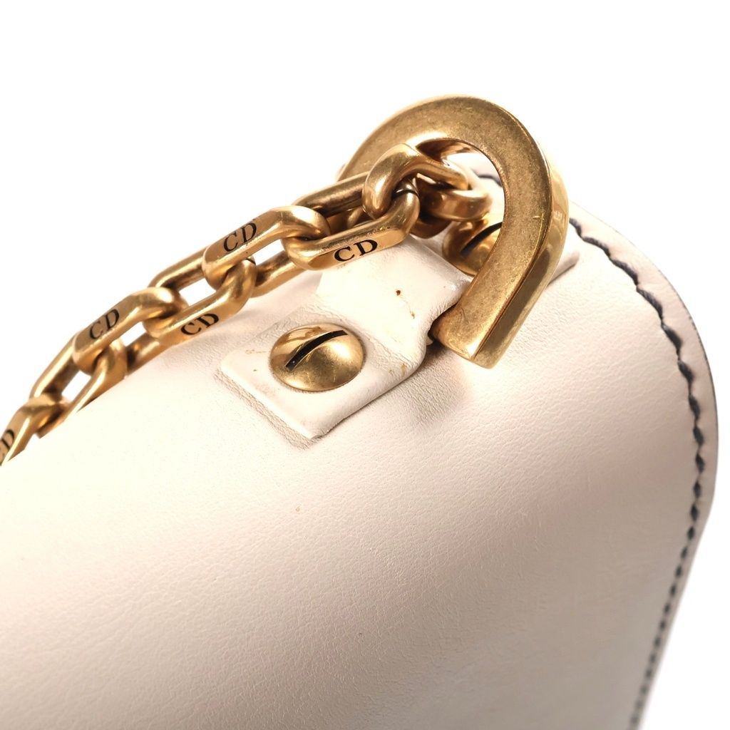 Dior J'Adior Chain Flap Shoulder Bag Ivory Leather Gold — view 8