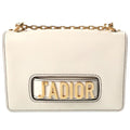 Dior J'Adior Chain Flap Shoulder Bag Ivory Leather Gold