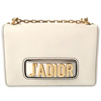 Dior J'Adior Chain Flap Shoulder Bag Ivory Leather Gold