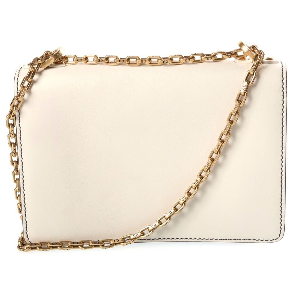 Dior J'Adior Chain Flap Shoulder Bag Ivory Leather Gold — view 2