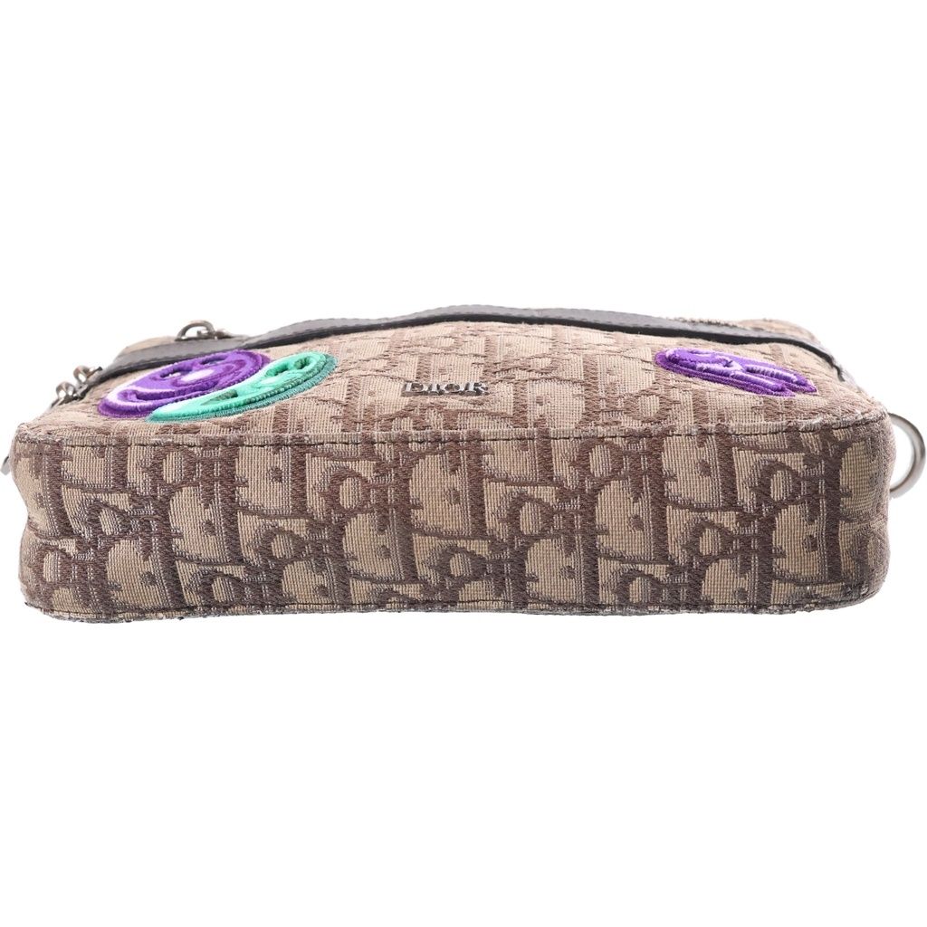 Dior Kenny Scharf Jacquard Shoulder Bag Brown Beige — view 4