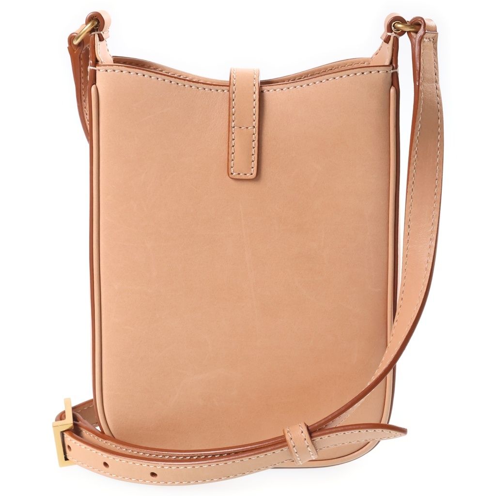 Saint Laurent Paris Le 5 A 7 Cassandra Leather Shoulder Bag Beige — view 2