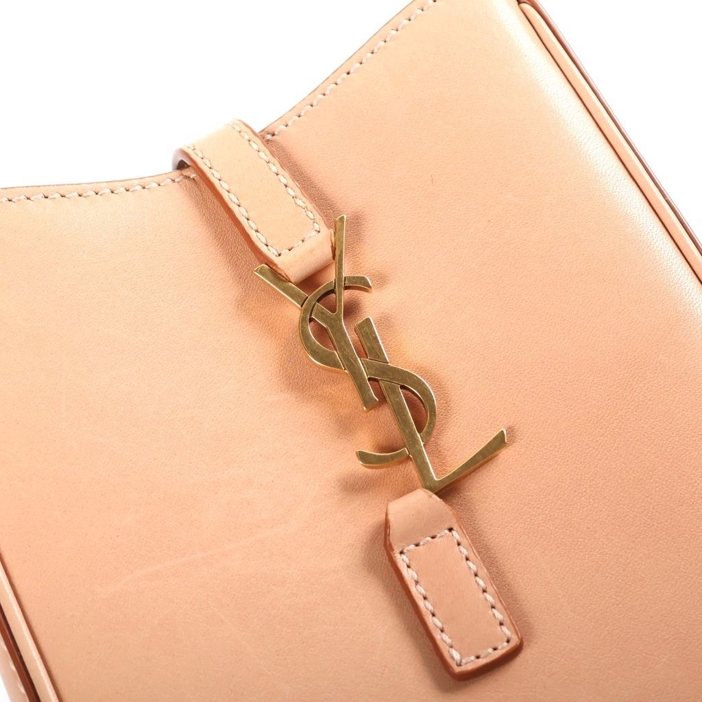Saint Laurent Paris Le 5 A 7 Cassandra Leather Shoulder Bag Beige — view 6