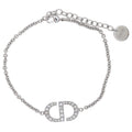 Dior Petit CD Bracelet Metal Silver Rhinestone