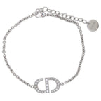 Dior Petit CD Bracelet Metal Silver Rhinestone