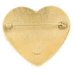 Chanel Heart Coco Denim Pin Badge Brooch Gold Blue — view 2