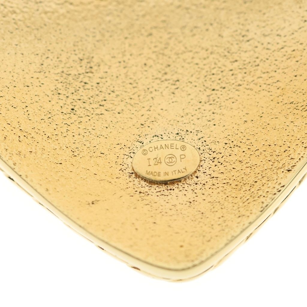Chanel Heart Coco Denim Pin Badge Brooch Gold Blue — view 5