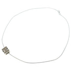 Hermes H Cube Pendant Beige Silver Cage D'h Necklace — view 2