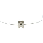 Hermes H Cube Pendant Beige Silver Cage D'h Necklace — view 3
