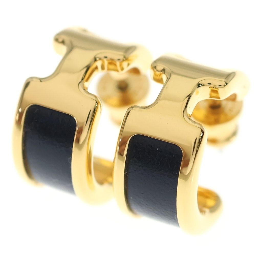 Hermes Olympe PM Earrings Black Gold