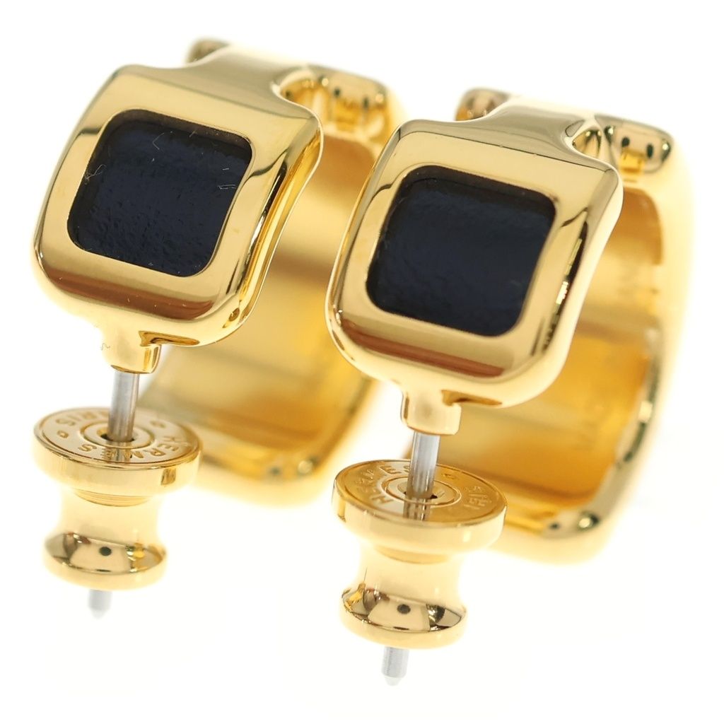 Hermes Olympe PM Earrings Black Gold — view 2