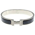 Hermes Clic H Bangle Bracelet Silver Black