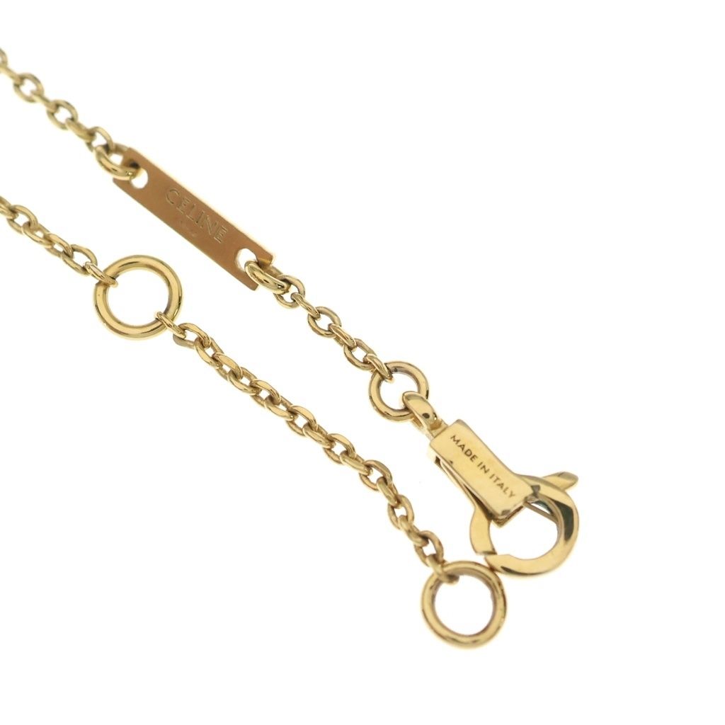 Celine Mini Triomphe Pendant Chain Gold Plated Necklace — view 6