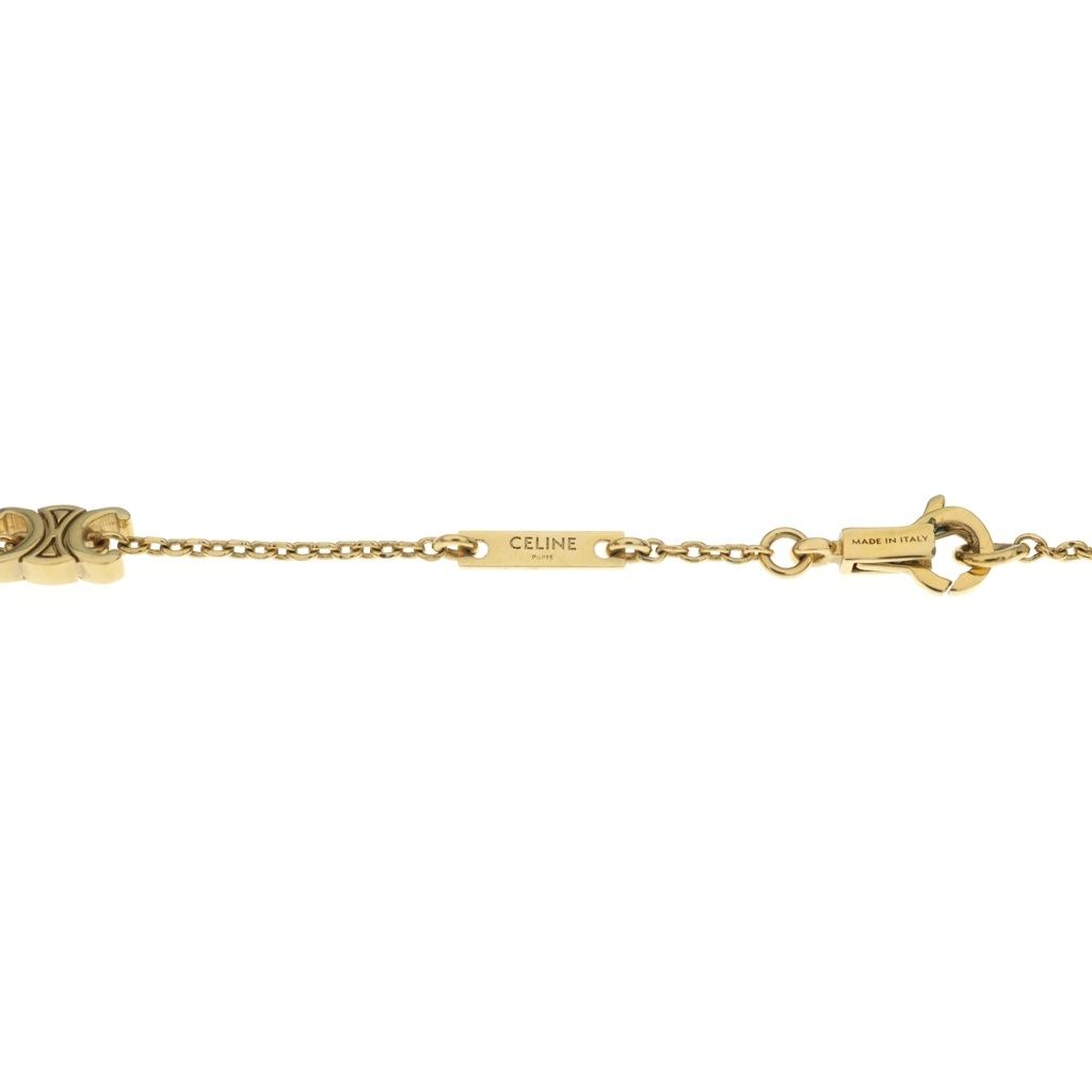 Celine Mini Triomphe Pendant Chain Gold Plated Necklace — view 5