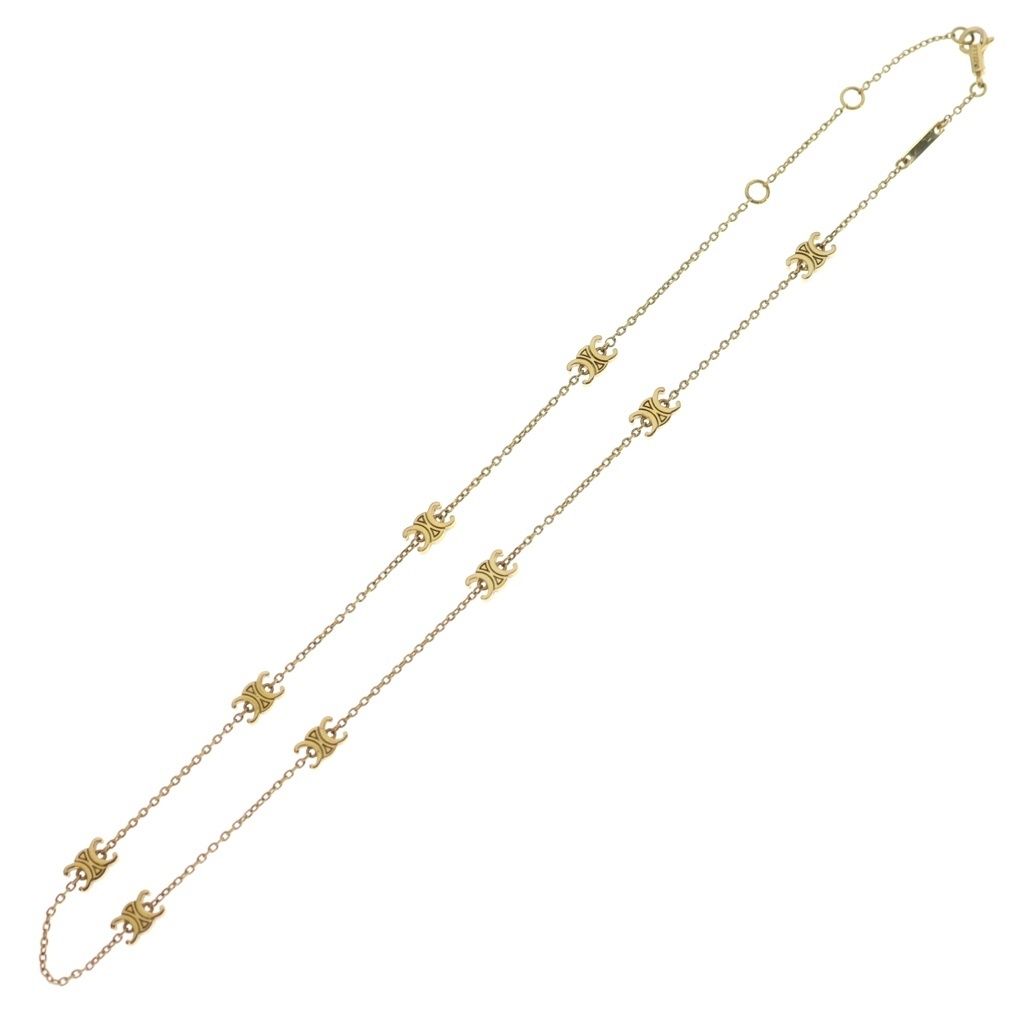Celine Mini Triomphe Pendant Chain Gold Plated Necklace — view 2