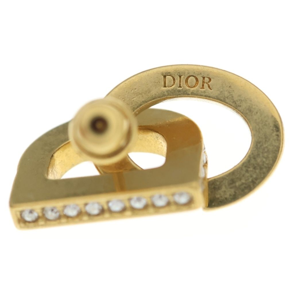 Dior CD Logo Rhinestone Earrings Gold — view 6