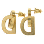 Dior CD Logo Rhinestone Earrings Gold — view 3