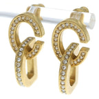 Dior CD Logo Rhinestone Earrings Gold
