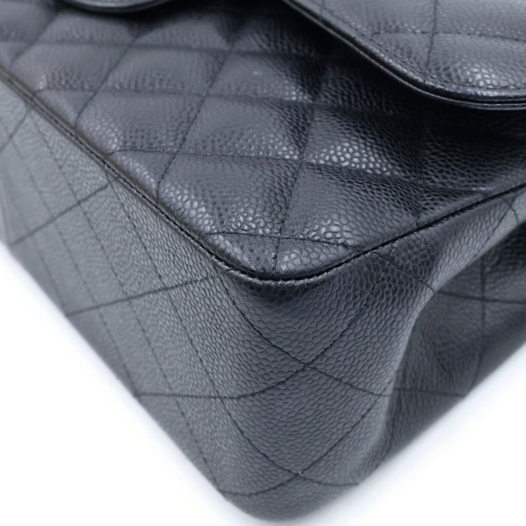Chanel Quilted 30 Double Flap Chain Shoulder Bag Black — view 5